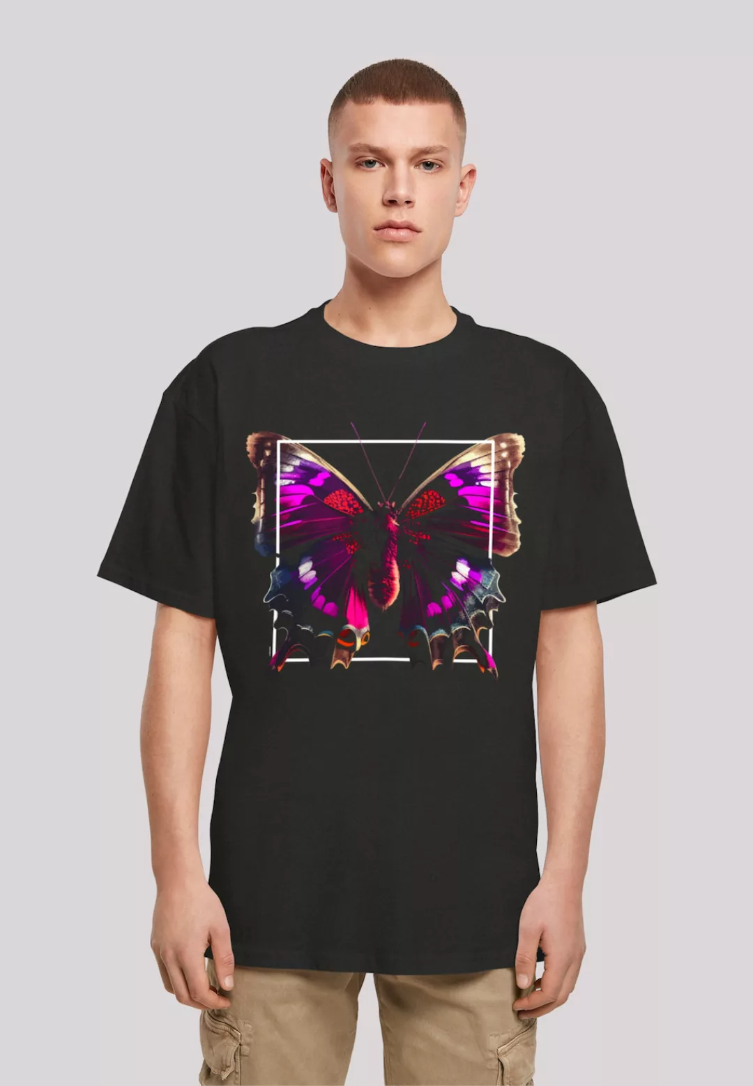 F4NT4STIC T-Shirt "Pink Schmetterling OVERSIZE TEE", Print günstig online kaufen