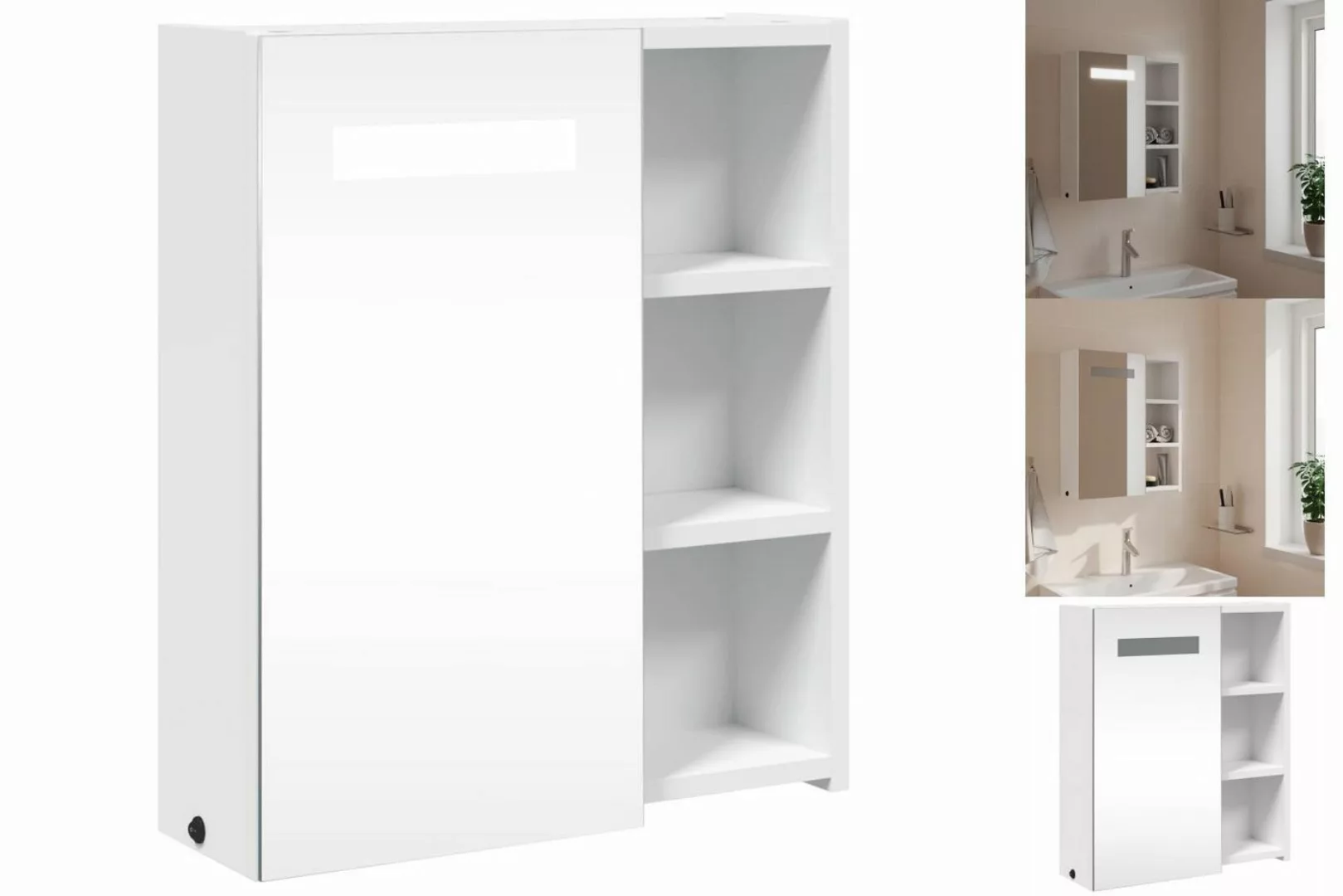 vidaXL Spiegelschrank Spiegelschrank mit LED-Beleuchtung Weiß 45x13x52 cm günstig online kaufen