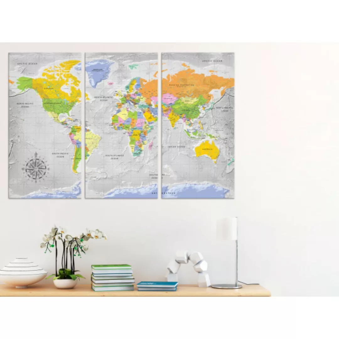 Bild auf Leinwand World Map: Wind Rose II XXL günstig online kaufen