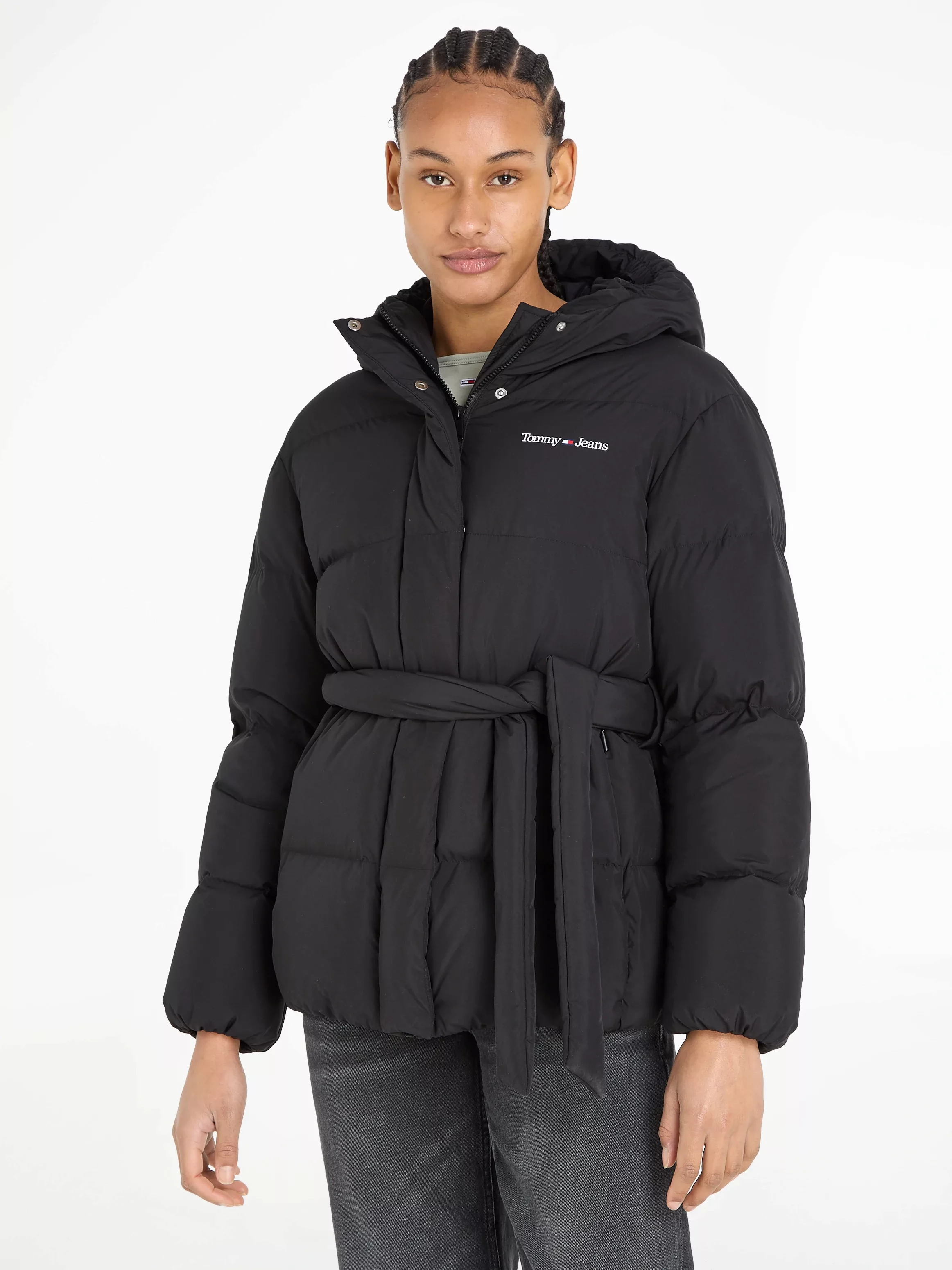 Tommy Jeans Steppjacke TJW SERIF LINEAR BELTED PUFFER (2-St) mit Bindegürte günstig online kaufen