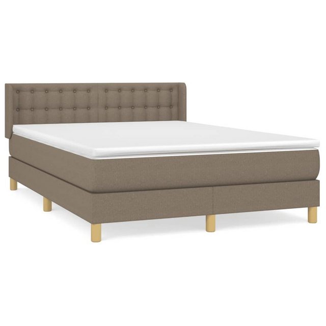 vidaXL Boxspringbett Boxspringbett mit Matratze Taupe 140x200 cm Stoff Bett günstig online kaufen