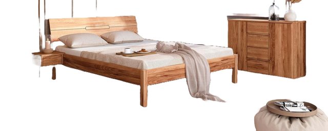 Natur24 Einzelbett Bett Bento 4 Kernbuche massiv 90x200 mit Holzkopfteil un günstig online kaufen