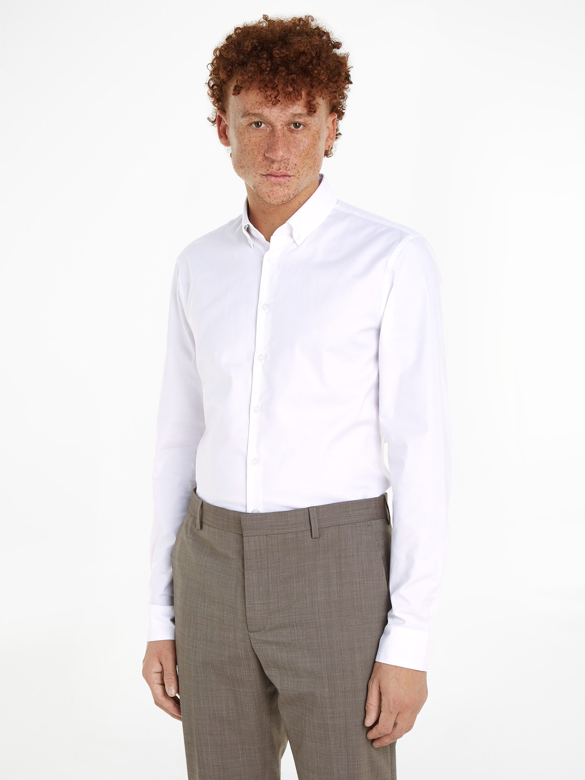 Calvin Klein Langarmhemd OXFORD SOLID SLIM günstig online kaufen