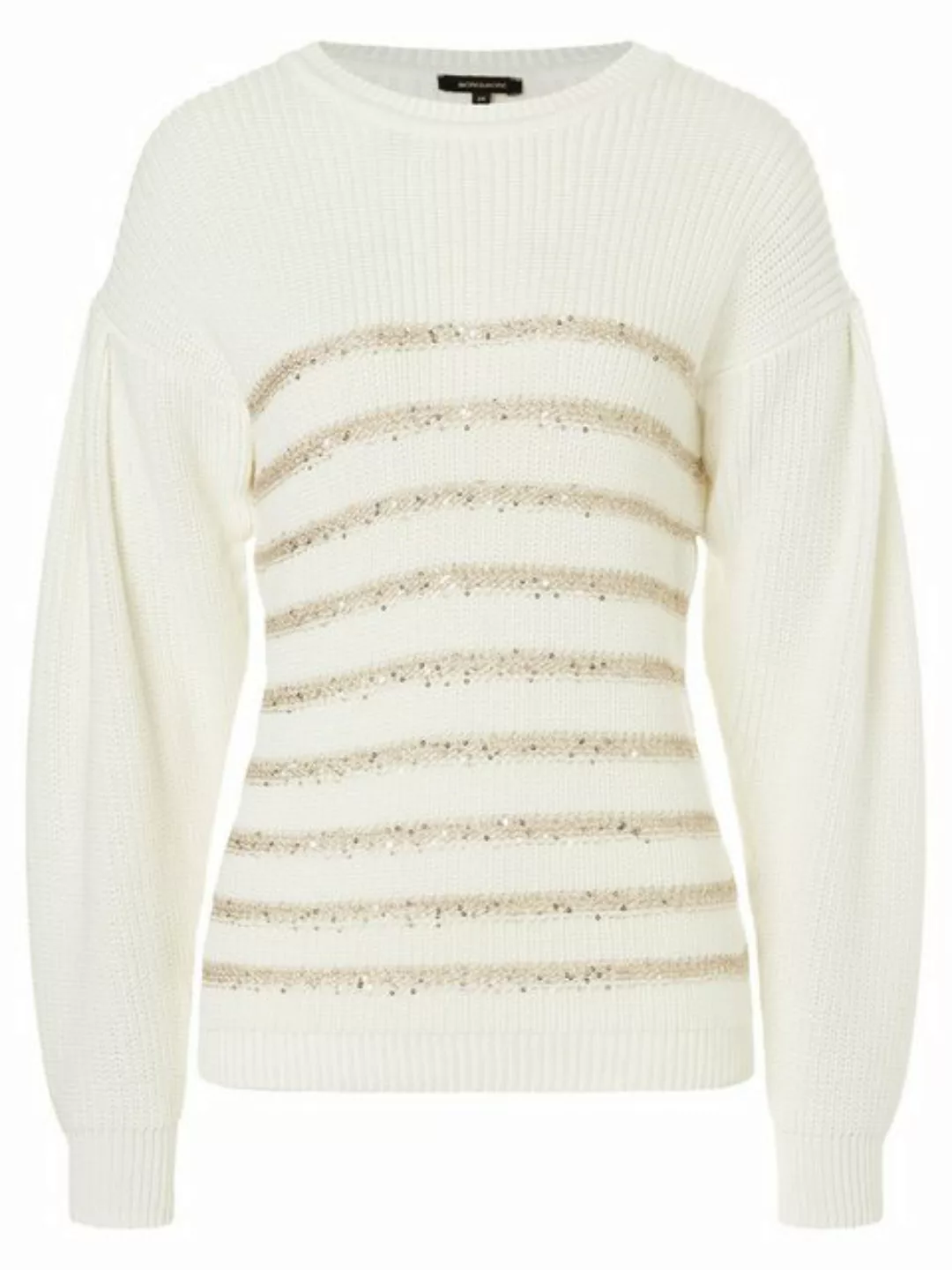 Pullover mit Paillettenstreifen, ecru, Herbst-Kollektion günstig online kaufen