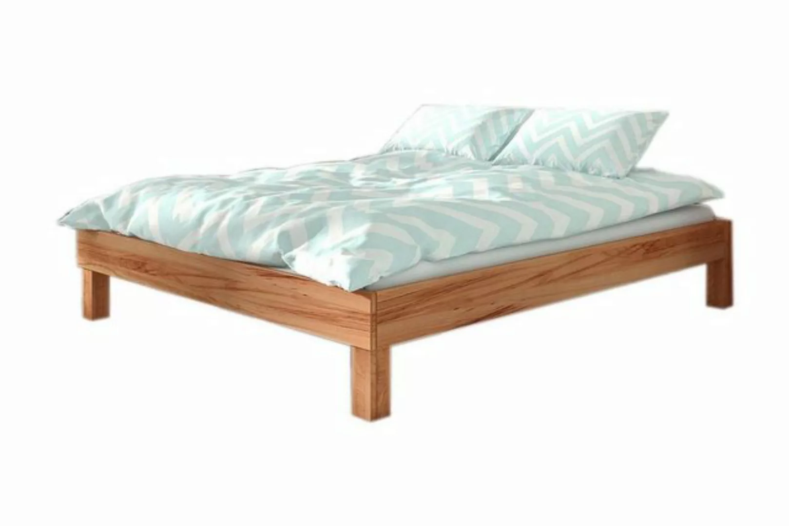 Natur24 Einzelbett Bett Ringo 2 Sonderlänge 140x210 Kernbuche o. Kopfteil m günstig online kaufen