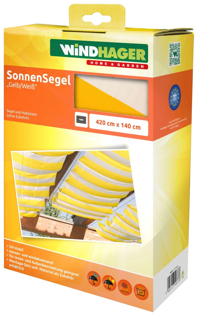 Windhager Sonnensegel, für Seilspannmarkise, inklusive Laufhaken, 4,2x1,4 m günstig online kaufen