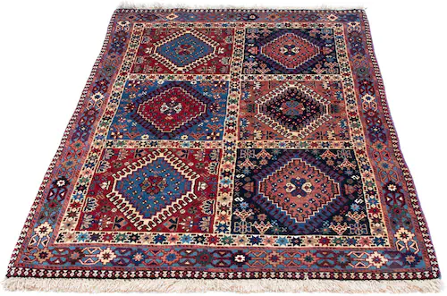 morgenland Wollteppich »Yalameh Felder Blu scuro 154 x 102 cm«, rechteckig günstig online kaufen