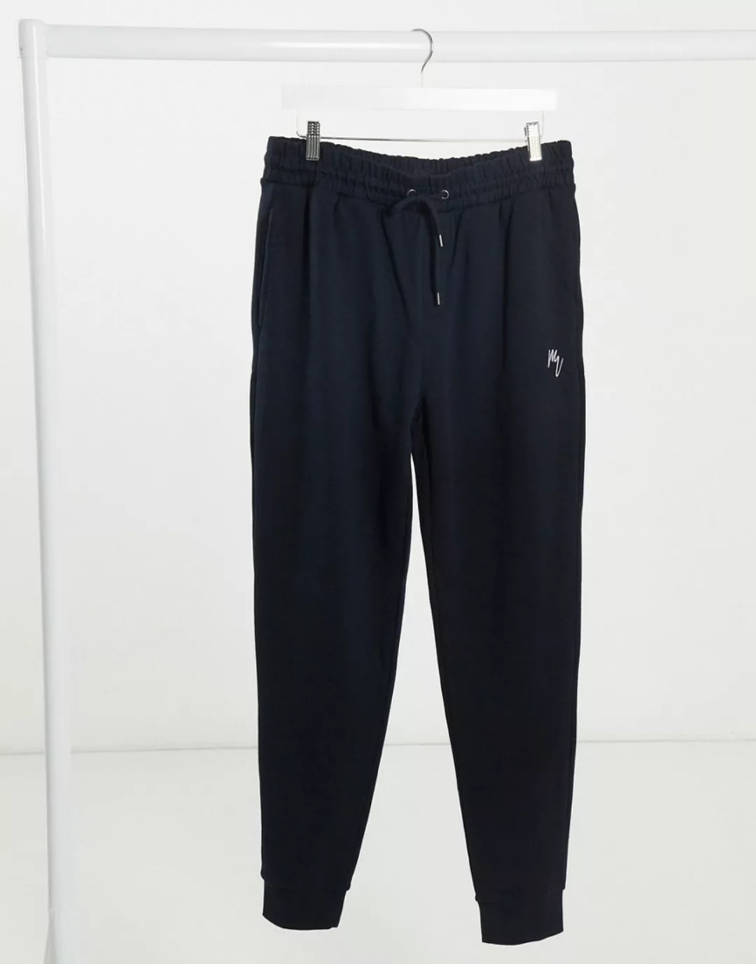 River Island – Schmal geschnittene Jogginghose in Marineblau-Navy günstig online kaufen