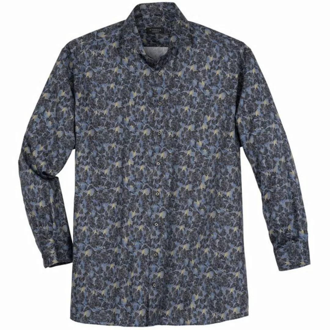 Eterna Businesshemd Große Größen Langarmhemd bügelfrei Floral-Dessin navy E günstig online kaufen