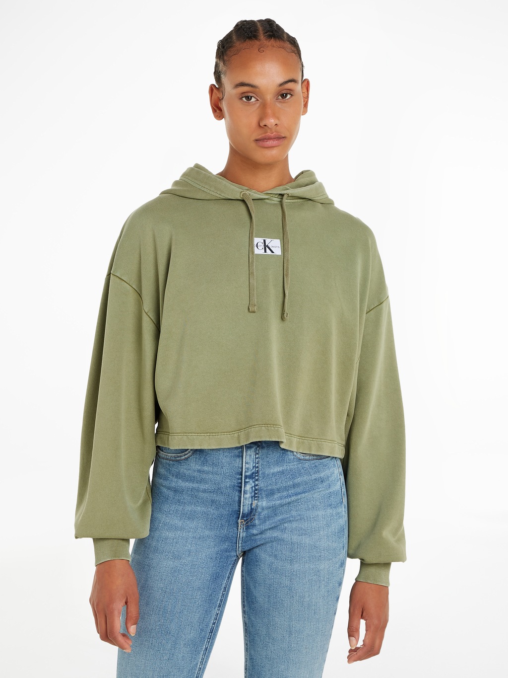 Calvin Klein Jeans Kapuzensweatshirt "WASHED WOVEN LABEL HOODIE", mit Logos günstig online kaufen