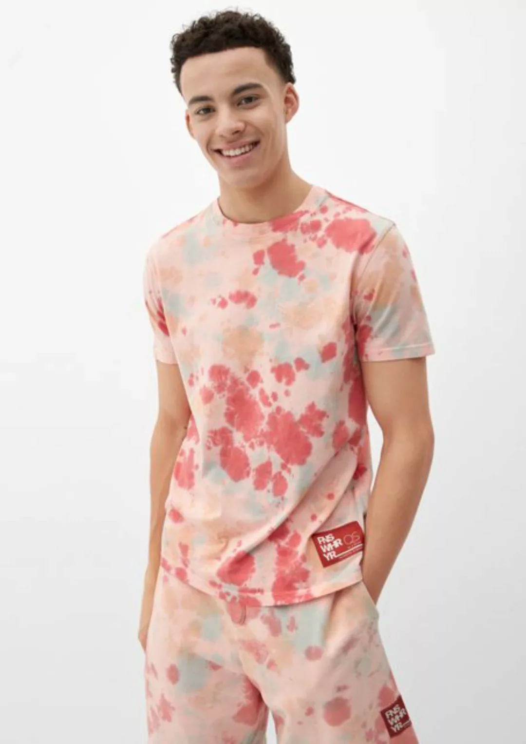 QS Kurzarmshirt T-Shirt aus Baumwolle Label-Patch günstig online kaufen