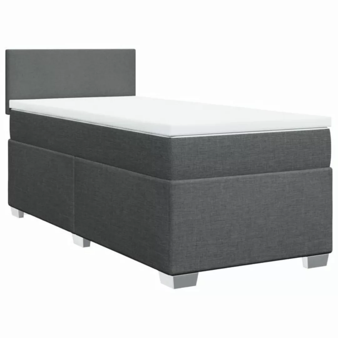 vidaXL Boxspringbett, Boxspringbett mit Matratze Dunkelgrau 100x200 cm Stof günstig online kaufen