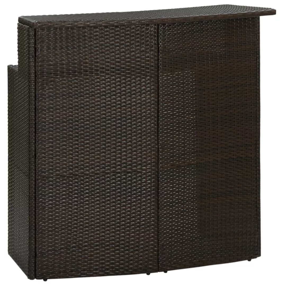 Garten-bartisch Braun 120x55x110 Cm Poly Rattan günstig online kaufen