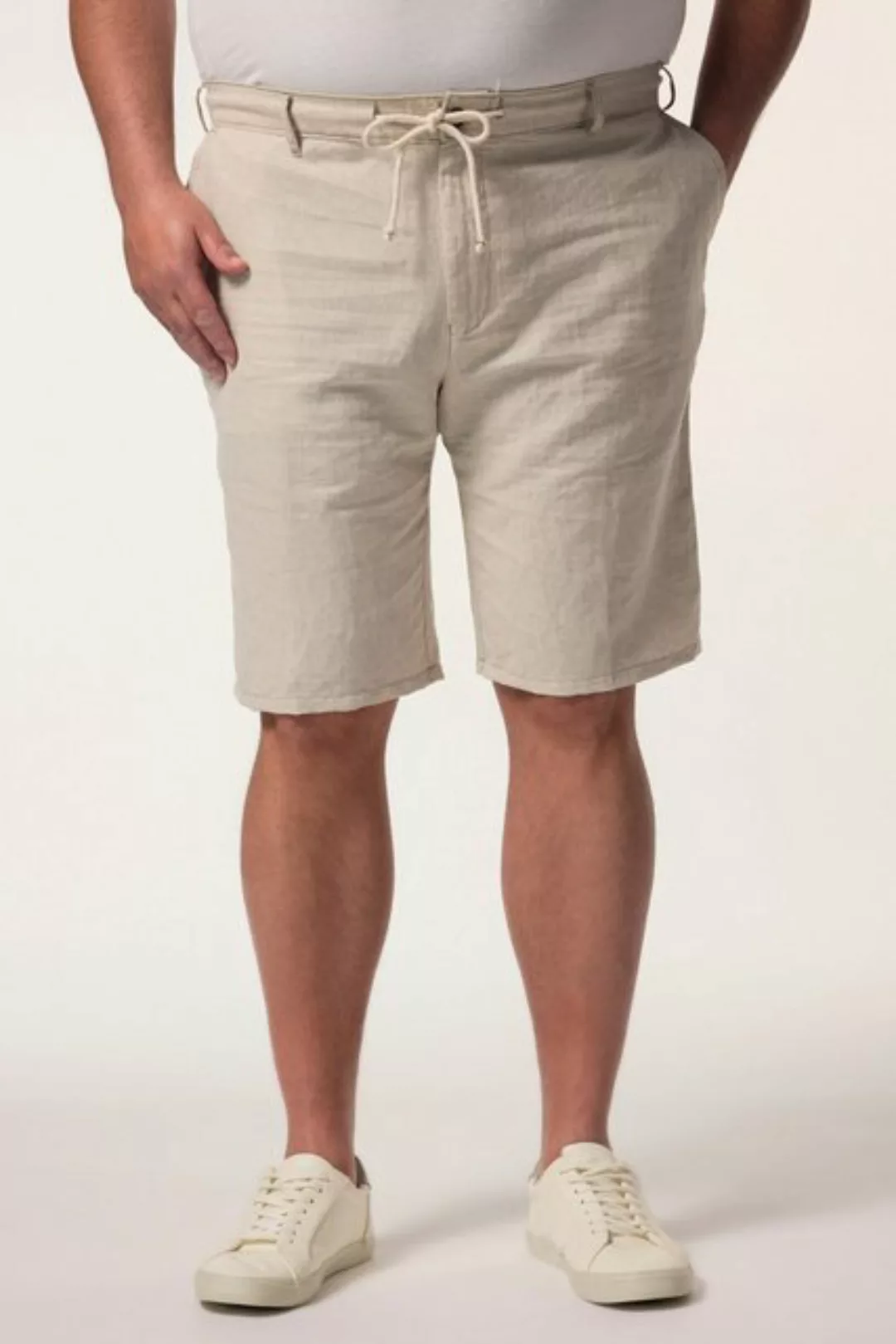 Men Plus Bermudas Men+ Leinenmix-Bermuda Relaxed Fit Elastikbund günstig online kaufen