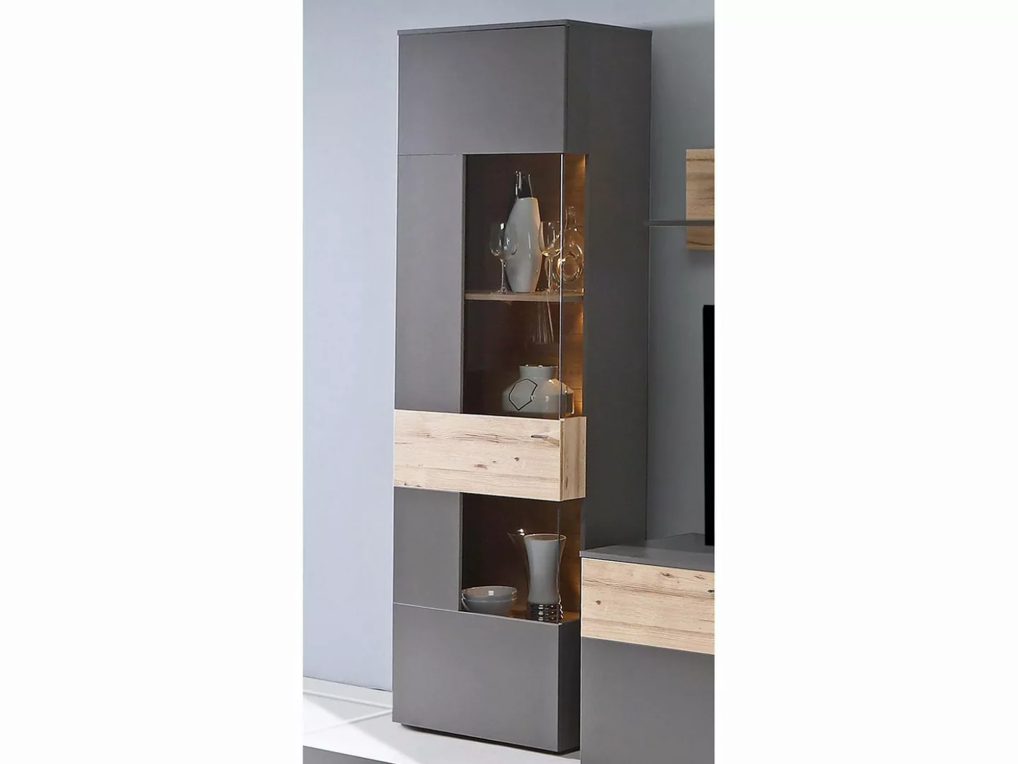 FORTE Vitrine, Höhe 203 cm, inkl. Beleuchtung günstig online kaufen