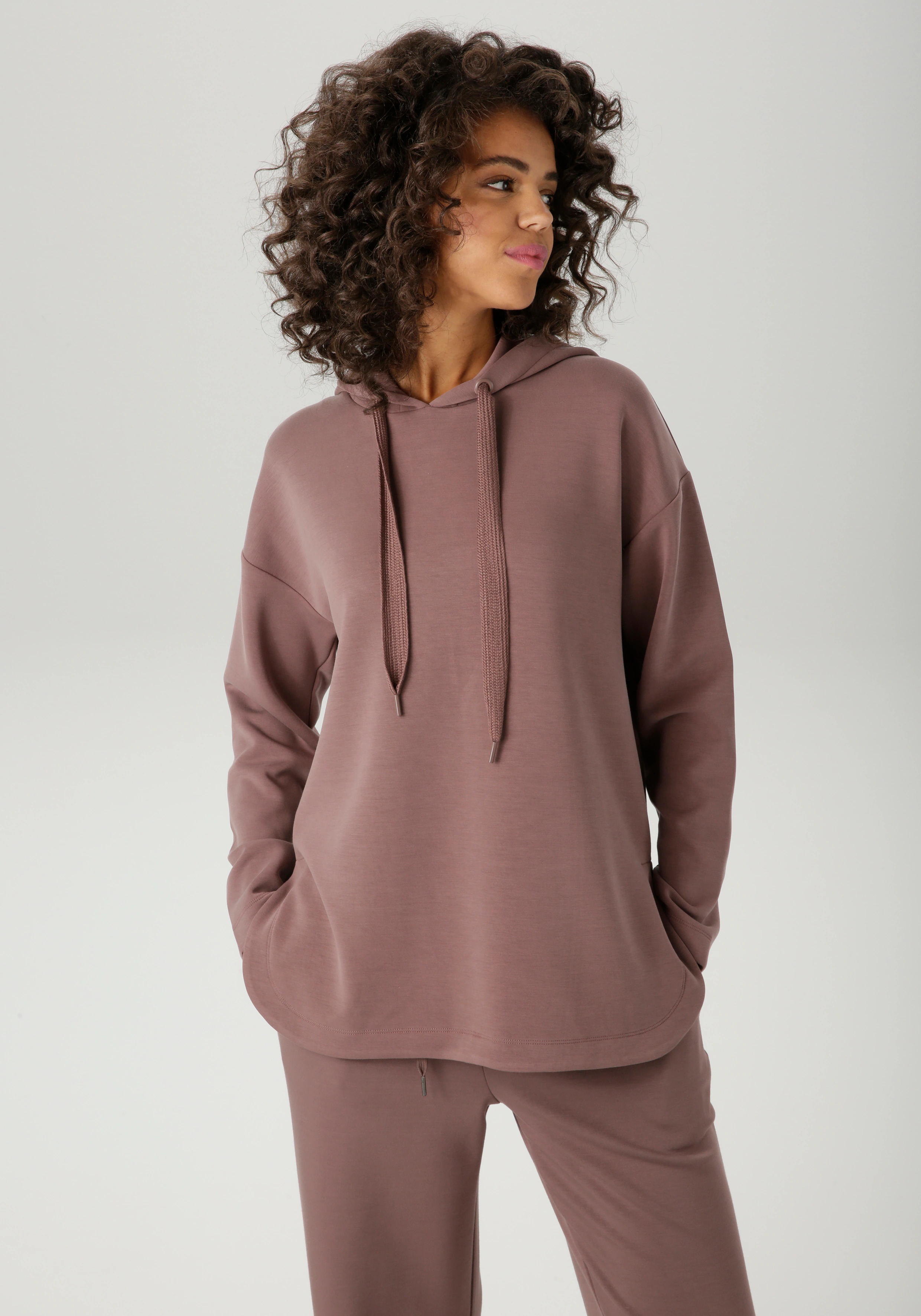 Aniston CASUAL Sweatshirt, mit Bindeband an der Kapuze - NEUE KOLLEKTION günstig online kaufen