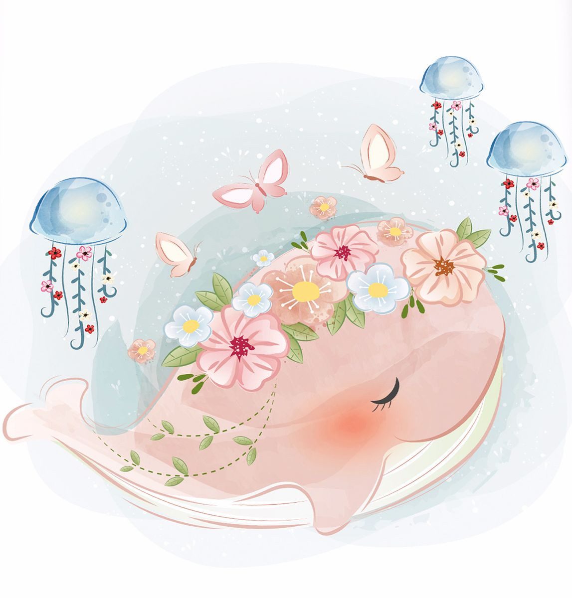 Herding Babybettwäsche 100x135cm Wal Qualle Rosa günstig online kaufen