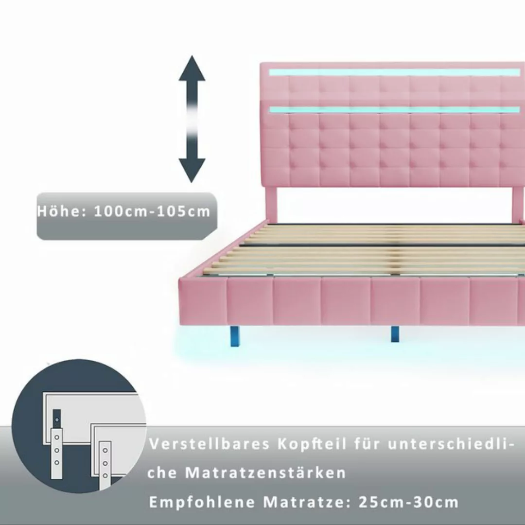 MODFU Polsterbett Doppelbett Gästebett Funktionsbett, hautfreundlichem Lein günstig online kaufen