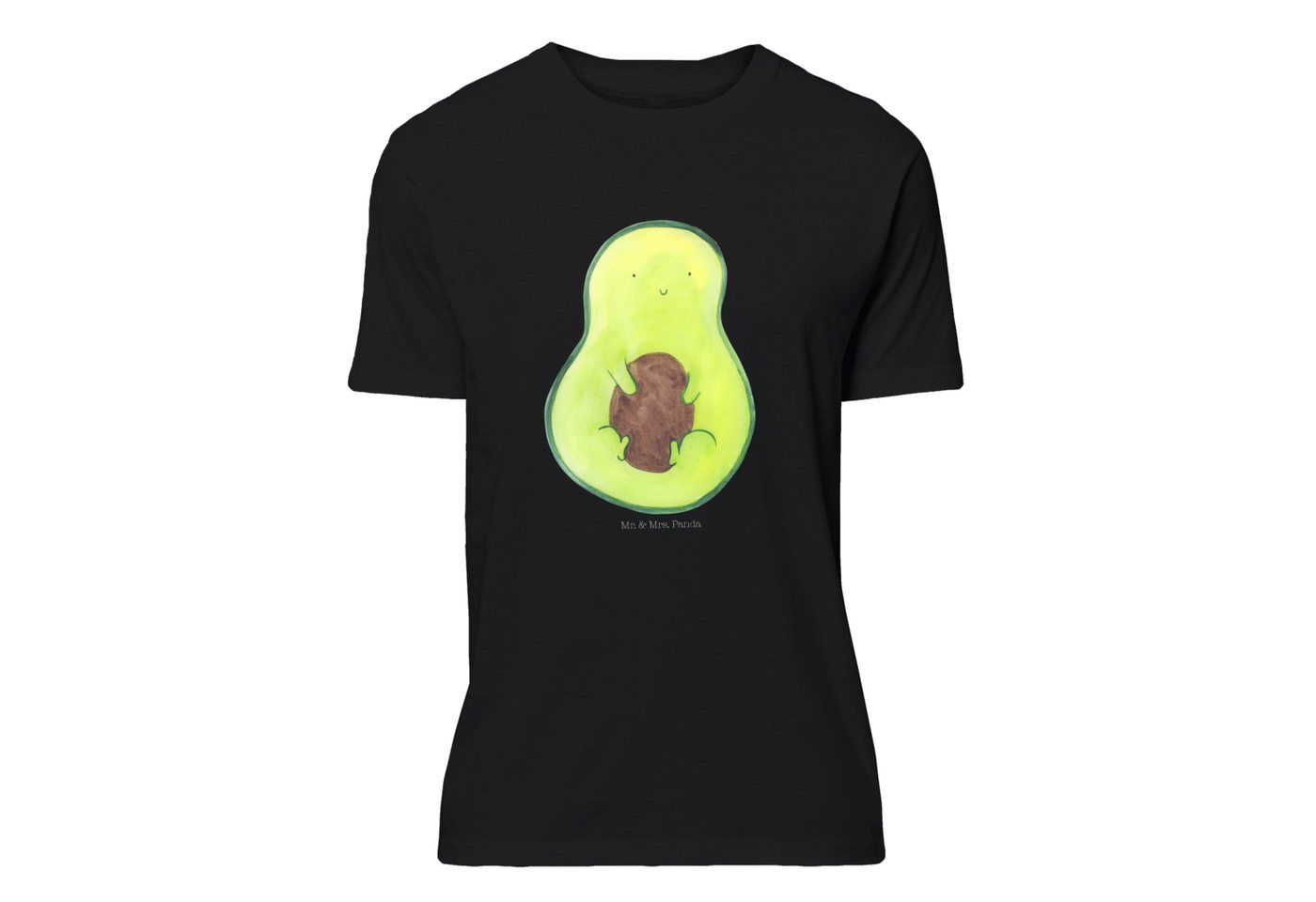 Mr. & Mrs. Panda T-Shirt Avocado mit Kern - Schwarz - Geschenk, Avocadokern günstig online kaufen