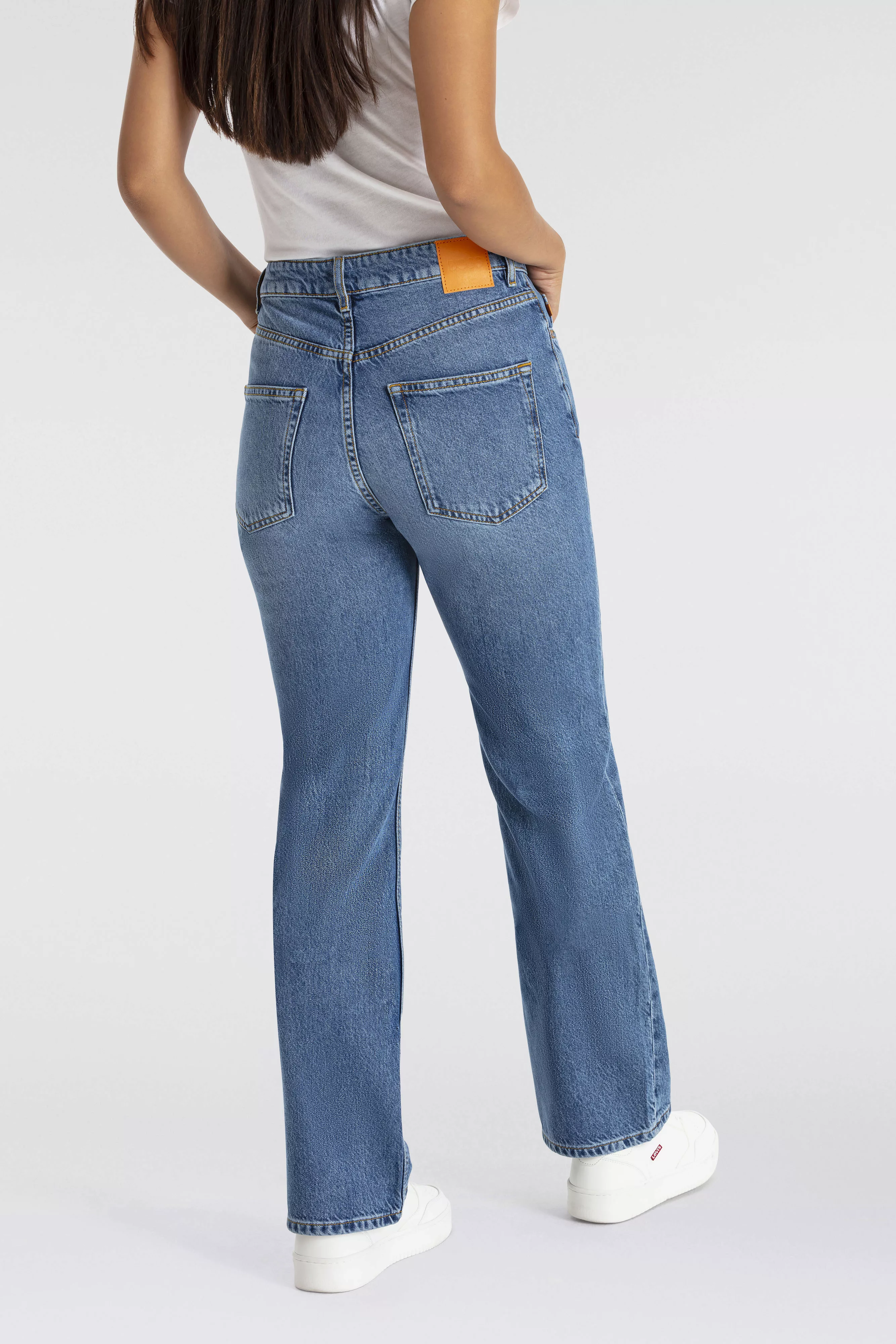 BOSS ORANGE Straight-Jeans "Ada High Rise Slim Premium Damenmode", mit BOSS günstig online kaufen