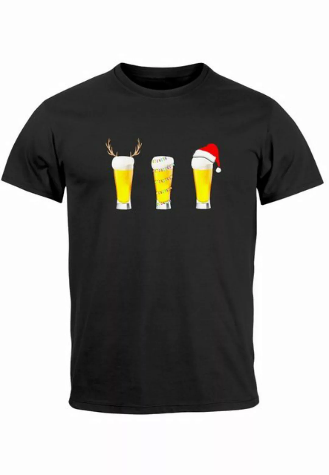 MoonWorks Print-Shirt Herren T-Shirt Weihnachten Bier Lustig Fun-Shirt Alko günstig online kaufen