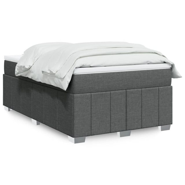 vidaXL Boxspringbett, Boxspringbett mit Matratze Dunkelgrau 120x200 cm Stof günstig online kaufen