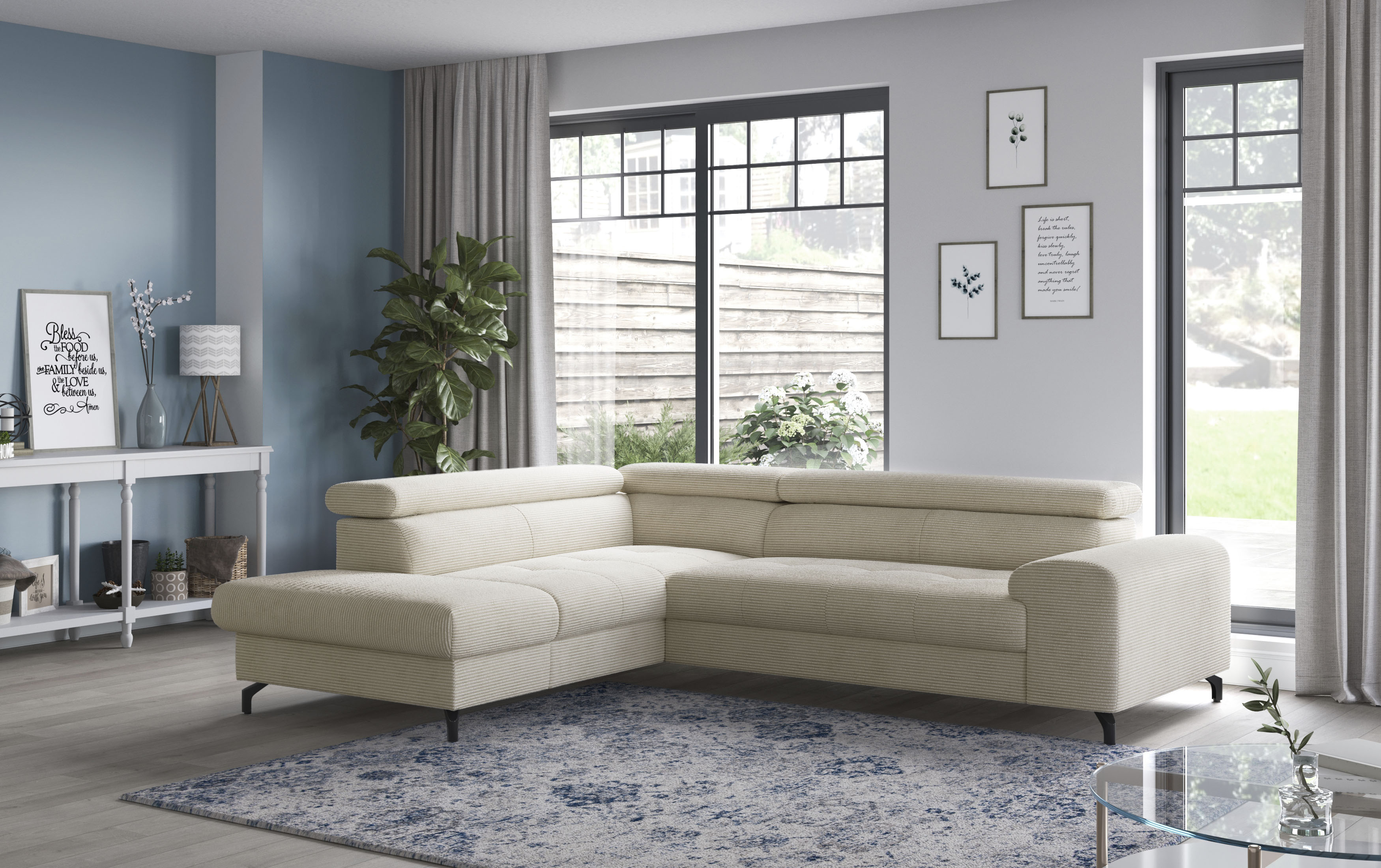 COTTA Ecksofa "Aura L-Form", mit Schlaffunktion, Bettkasten und Kopfteilver günstig online kaufen