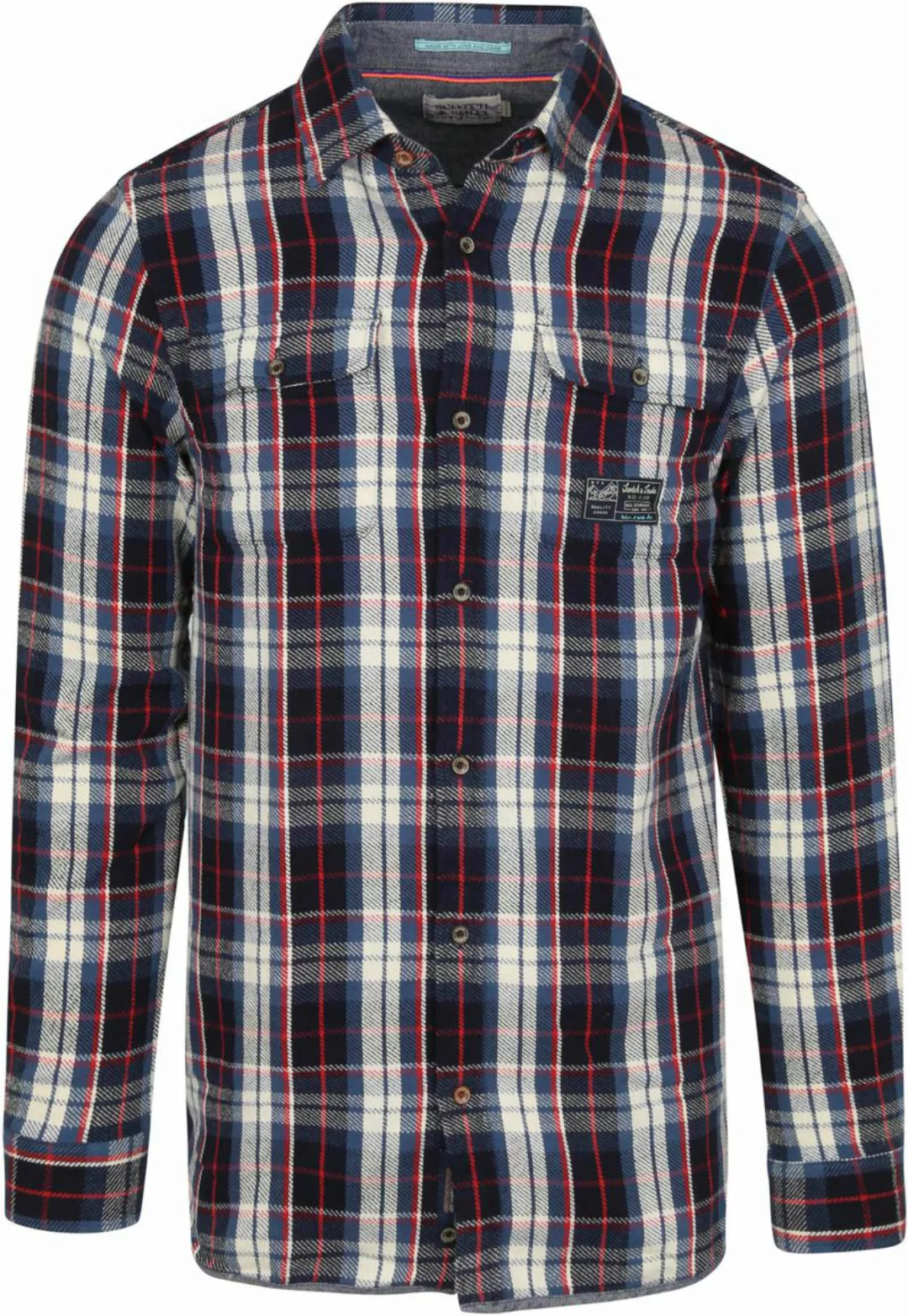 Scotch & Soda Langarmhemd Herren Flanellhemd Regular Fit Langarm (1-tlg) günstig online kaufen