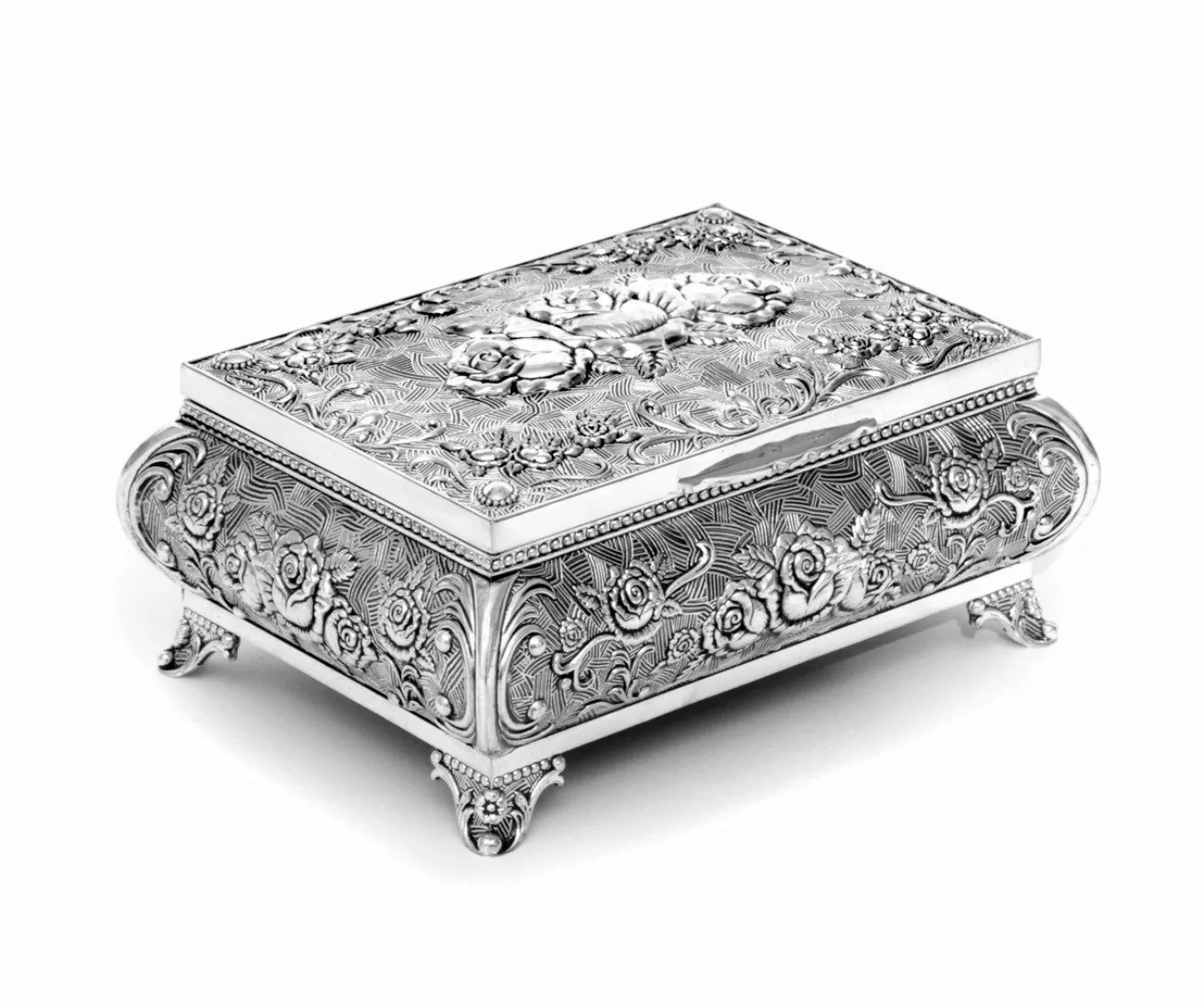 Brillibrum Schmuckkasten Schmuckschatulle Rose versilbert Schmuckkästchen günstig online kaufen