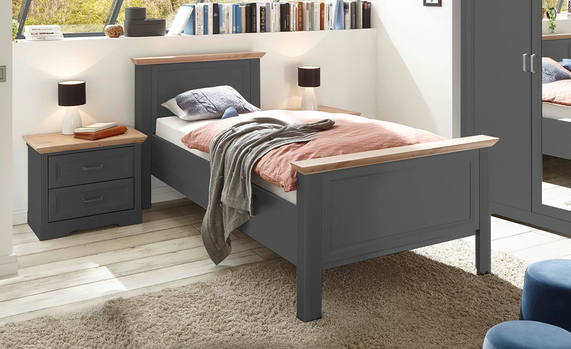 Einzelbett  Varese ¦ grau ¦ Maße (cm): B: 125 H: 98 Betten > Komfortbetten günstig online kaufen