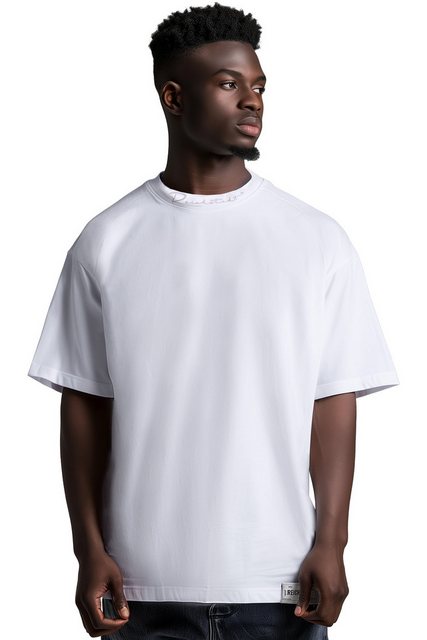 Reichstadt Oversize-Shirt Casual Kurzarm T-shirt 23RS041 White XXL mit Stit günstig online kaufen