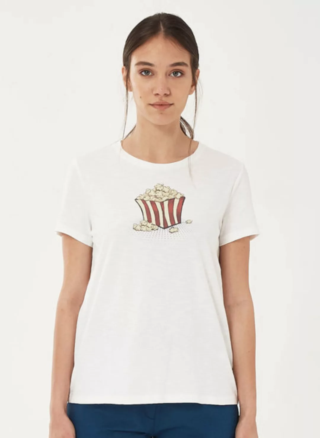 T-shirt Aus Bio-baumwolle Mit Popcorn-print günstig online kaufen