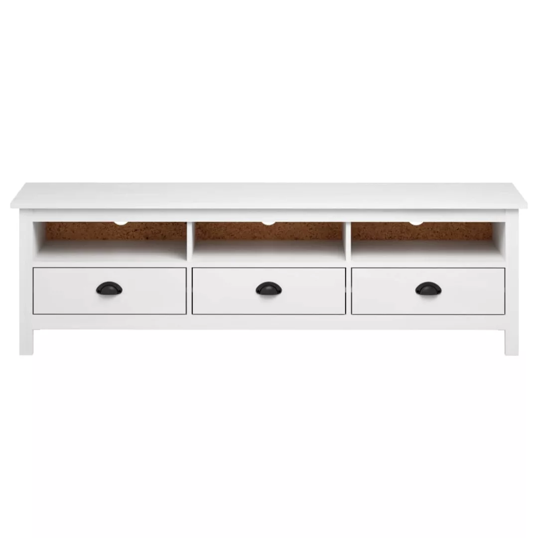 Tv-schrank Hill Range Weiß 158ã40ã47 Cm Kiefer Massivholz günstig online kaufen