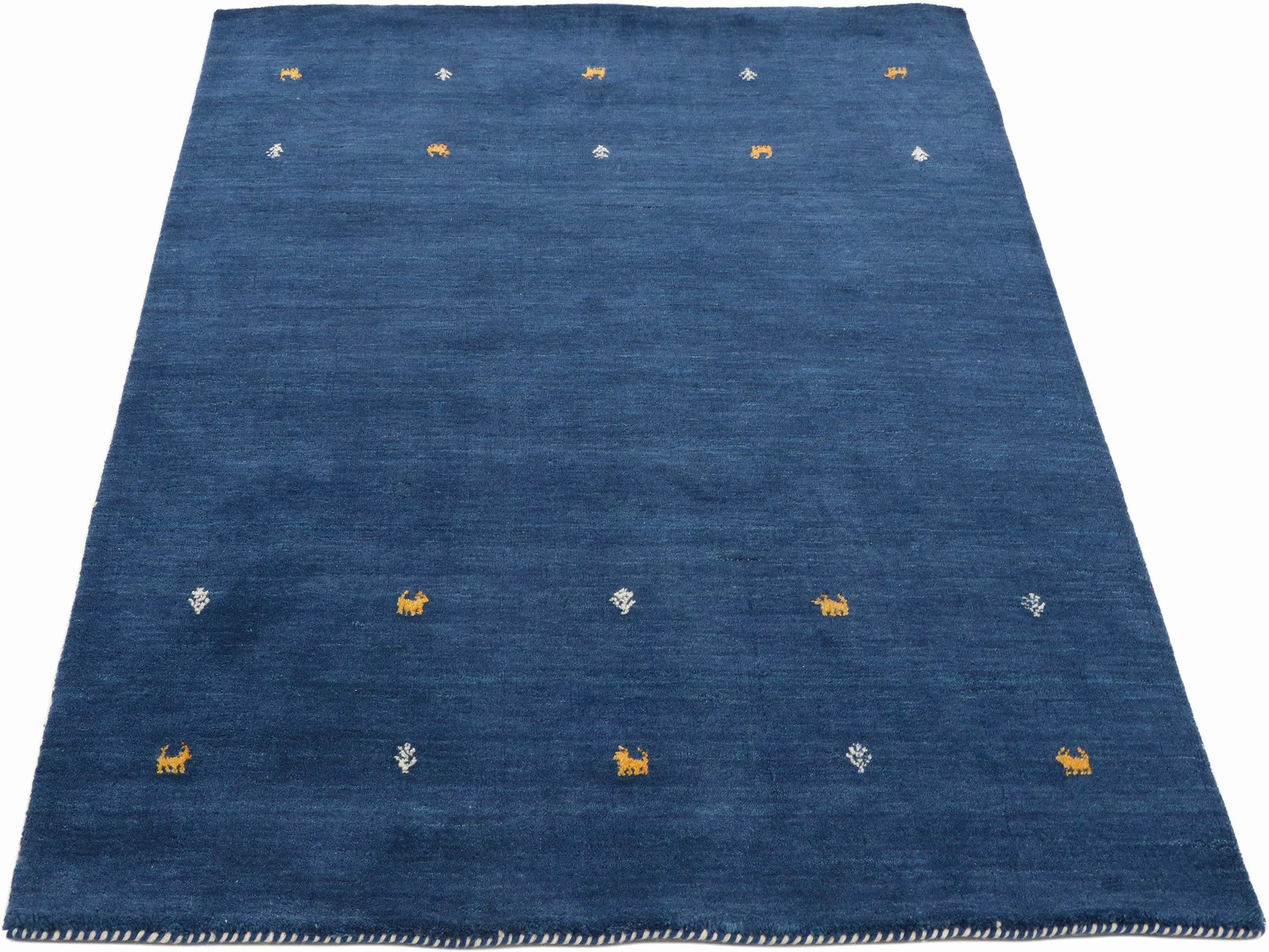 carpetfine Wollteppich »Gabbeh Uni, auch als Läufer und Rund erhältlich«, r günstig online kaufen