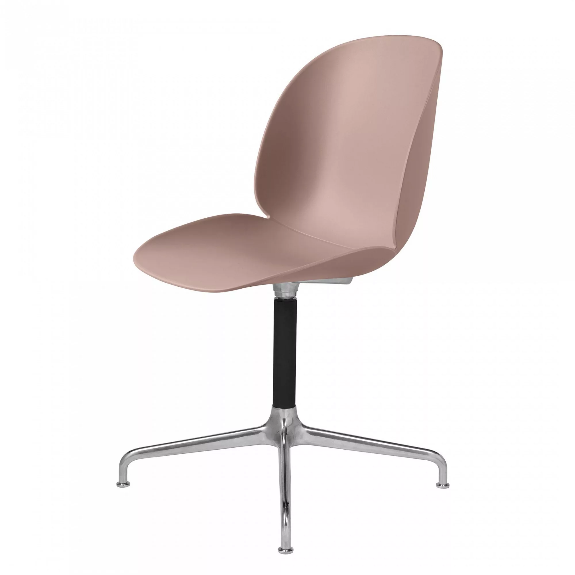 Gubi - Beetle Dining Chair Drehstuhl mit Kreuzgestell - süßes pink/Sitz Pol günstig online kaufen