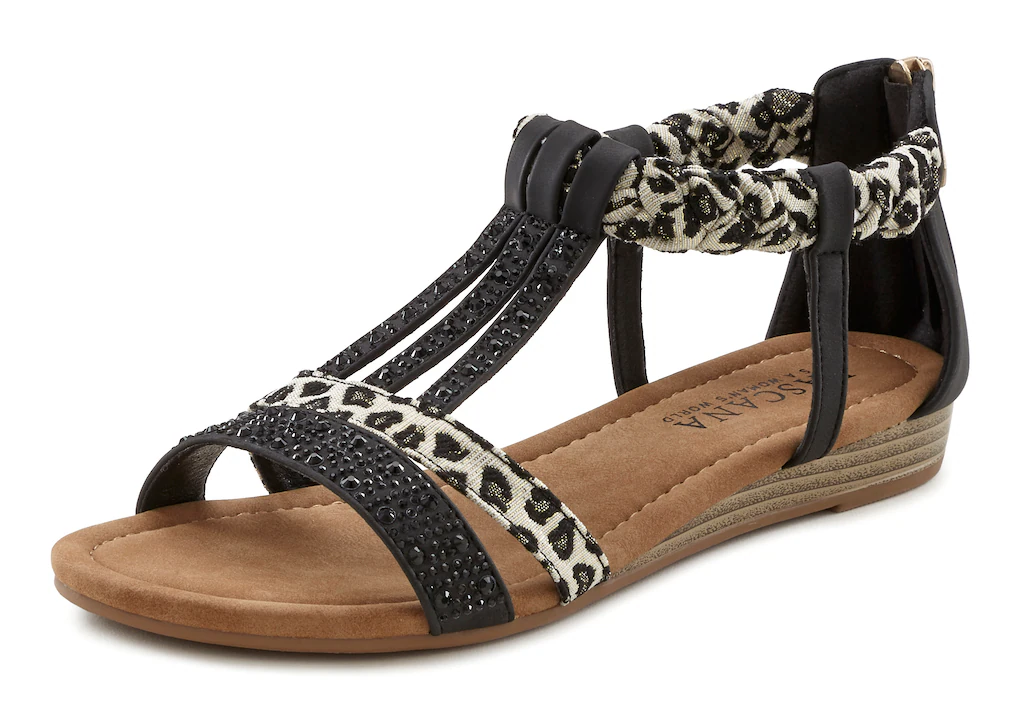 LASCANA Sandale "Sommerschuh, Sandalette,", mit Verzierung und kleinem Keil günstig online kaufen