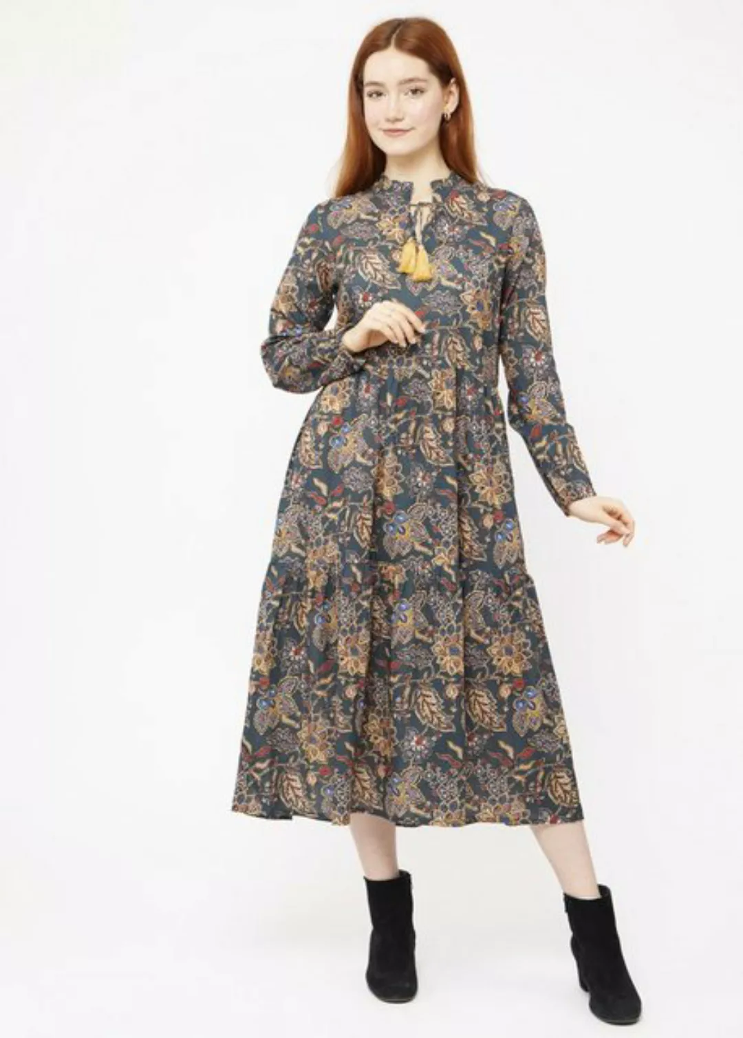 VICCI Germany Blusenkleid im Boho-Stil mit Blumendruck günstig online kaufen