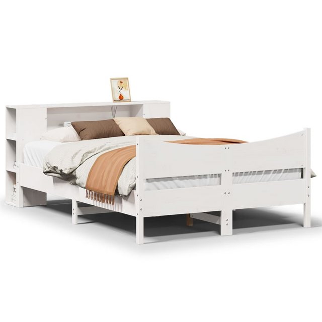 vidaXL Bett, Massivholzbett ohne Matratze Weiß 150x200 cm Kiefernholz günstig online kaufen