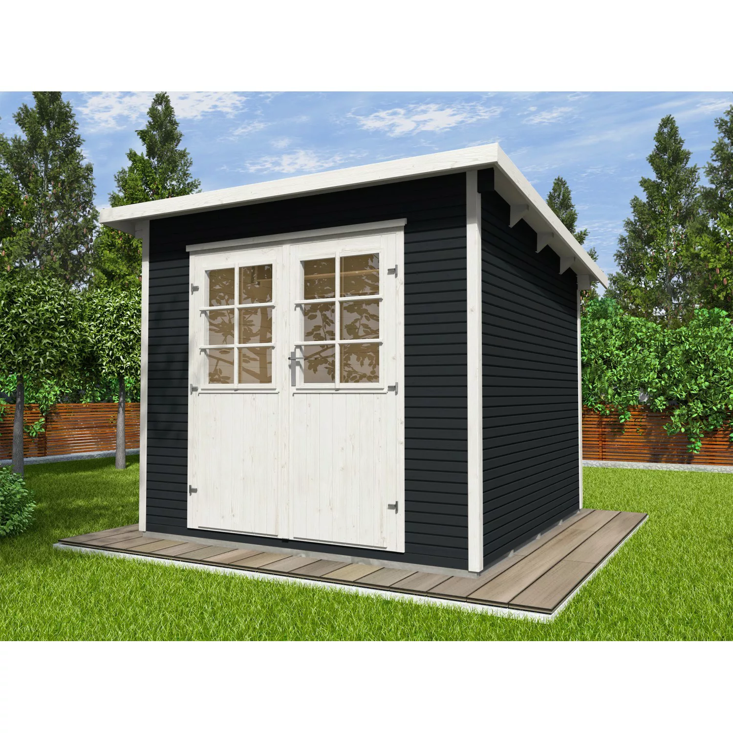 Weka Holz-Gartenhaus Gartenhaus 219 Pultdach Lasiert 235 cm x 277 cm günstig online kaufen