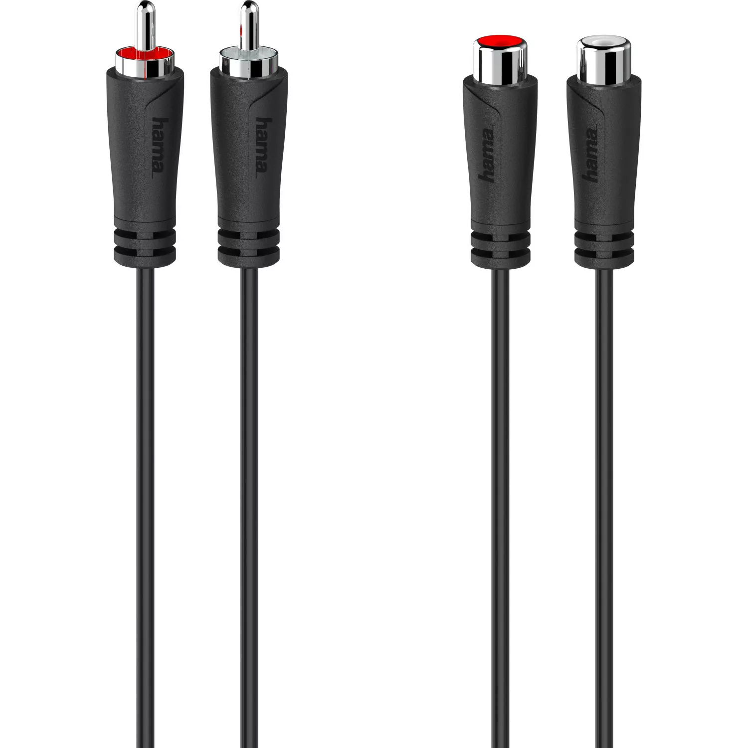 Hama Audio-Verlängerungskabel 2 Cinch-Stecker/2 Cinch-Kupplungen Schwarz 5 günstig online kaufen