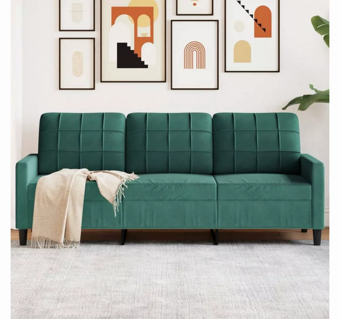 vidaXL Sofa 3-Sitzer-Sofa Dunkelgrün 180 cm Samt günstig online kaufen