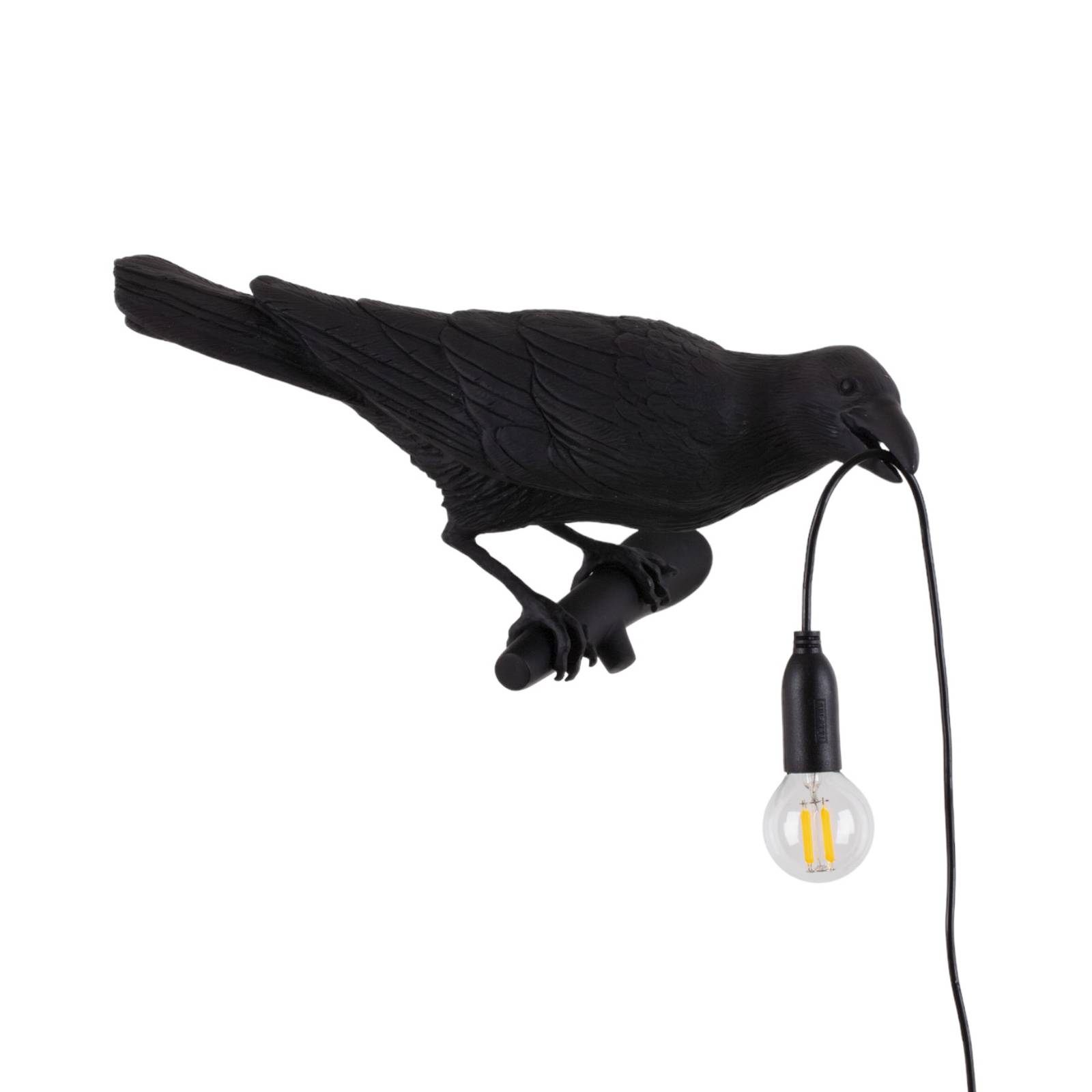 SELETTI Bird Lamp Dekolampe Blick rechts schwarz günstig online kaufen