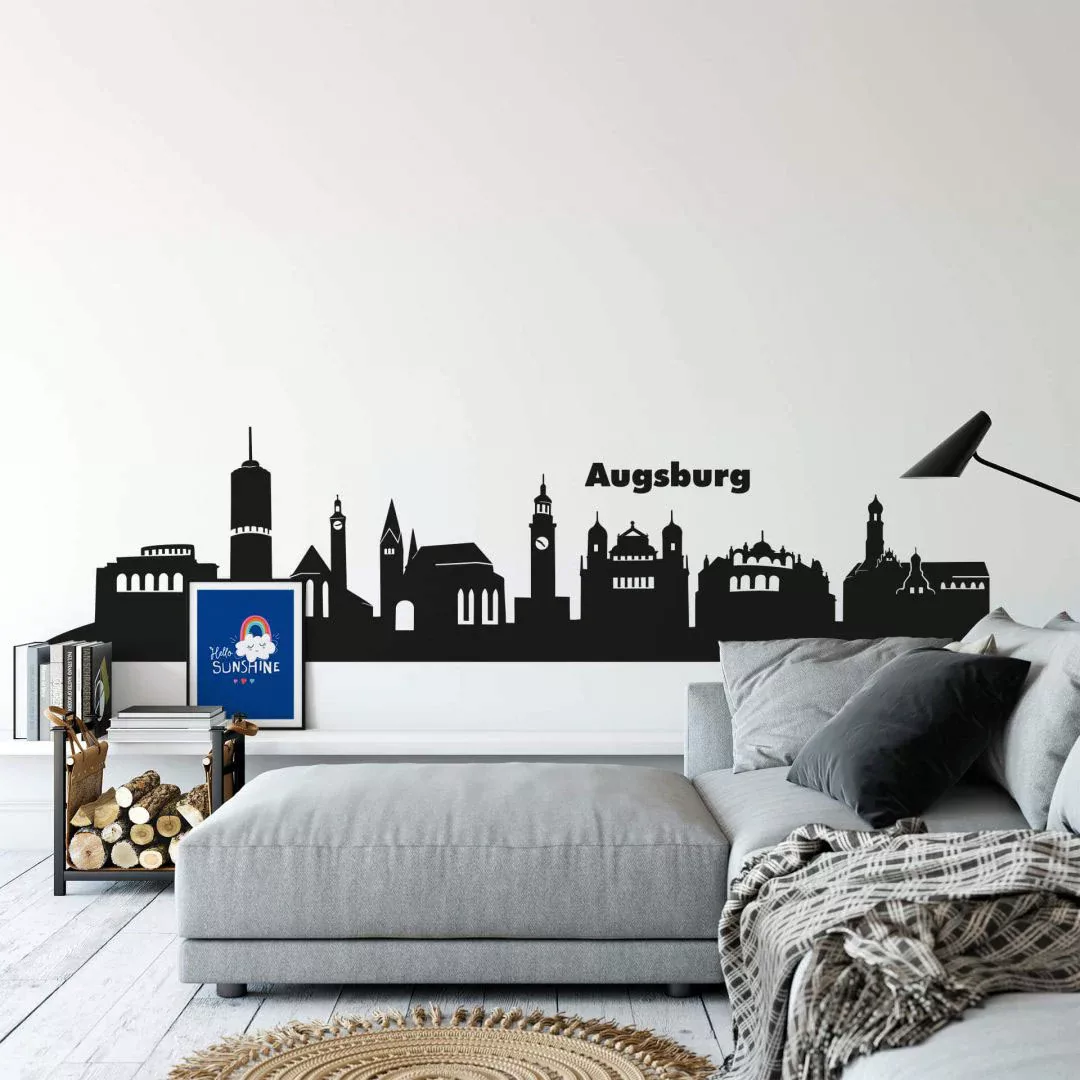 Wall-Art Wandtattoo »XXL Stadt Skyline Augsburg 120cm«, (1 St.), selbstkleb günstig online kaufen