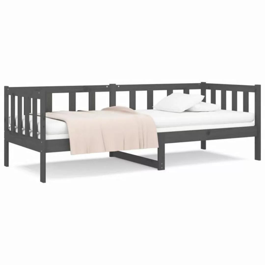 vidaXL Bett Tagesbett Grau 80x200 cm Massivholz Kiefer günstig online kaufen