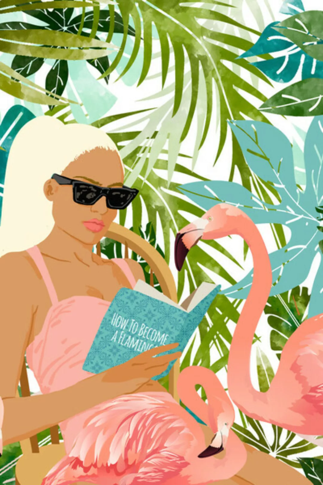 Poster / Leinwandbild - How To Become a Flamingo günstig online kaufen