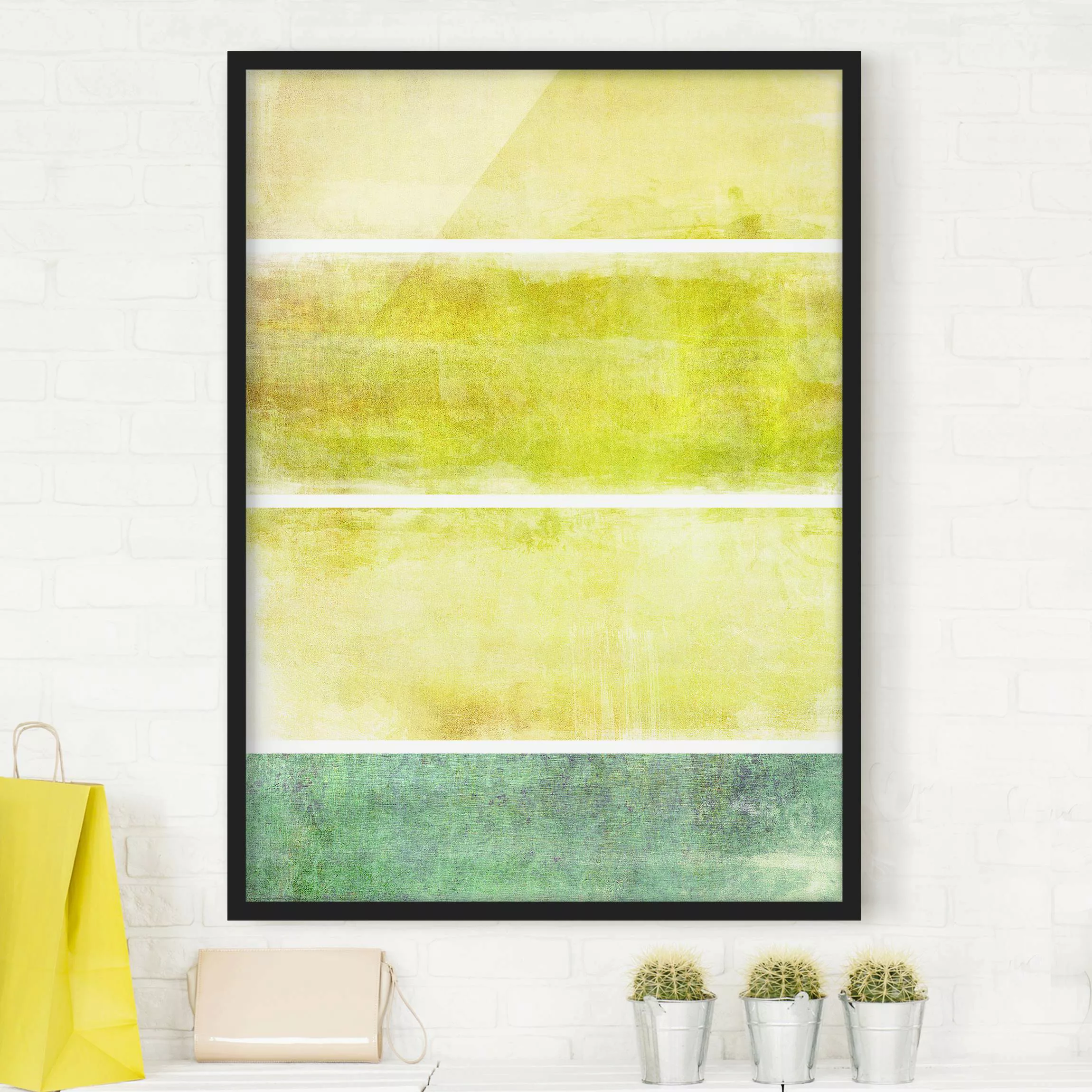 Bild mit Rahmen Abstrakt - Hochformat Colour Harmony Yellow günstig online kaufen