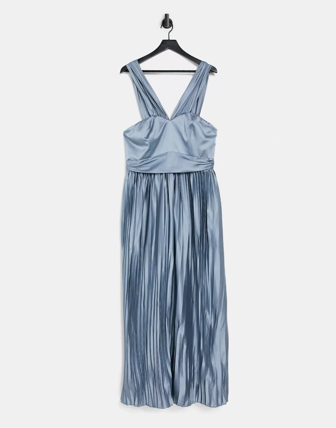 Chi Chi London – Lauren – Satin-Kleid in Blau günstig online kaufen