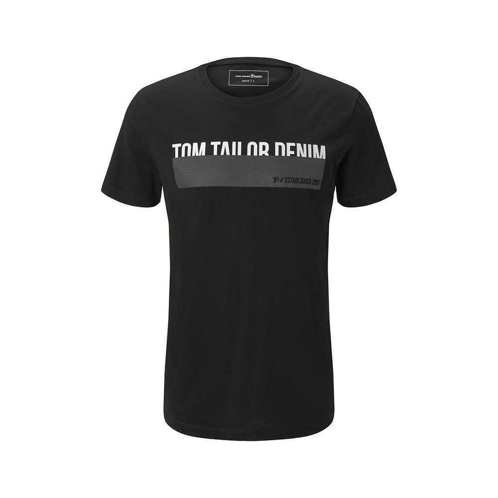 Tom Tailor Print Kurzärmeliges T-shirt XL Deep Black günstig online kaufen