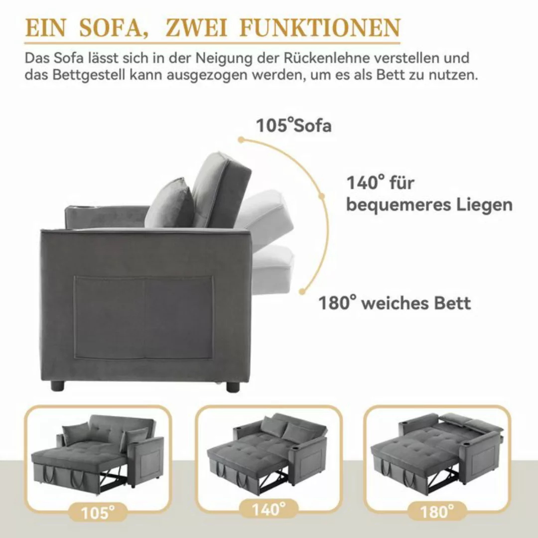 Merax Schlafsofa, mit 3-in-1 Bettfunktion, Loungesessel mit Schlaffunktion, günstig online kaufen