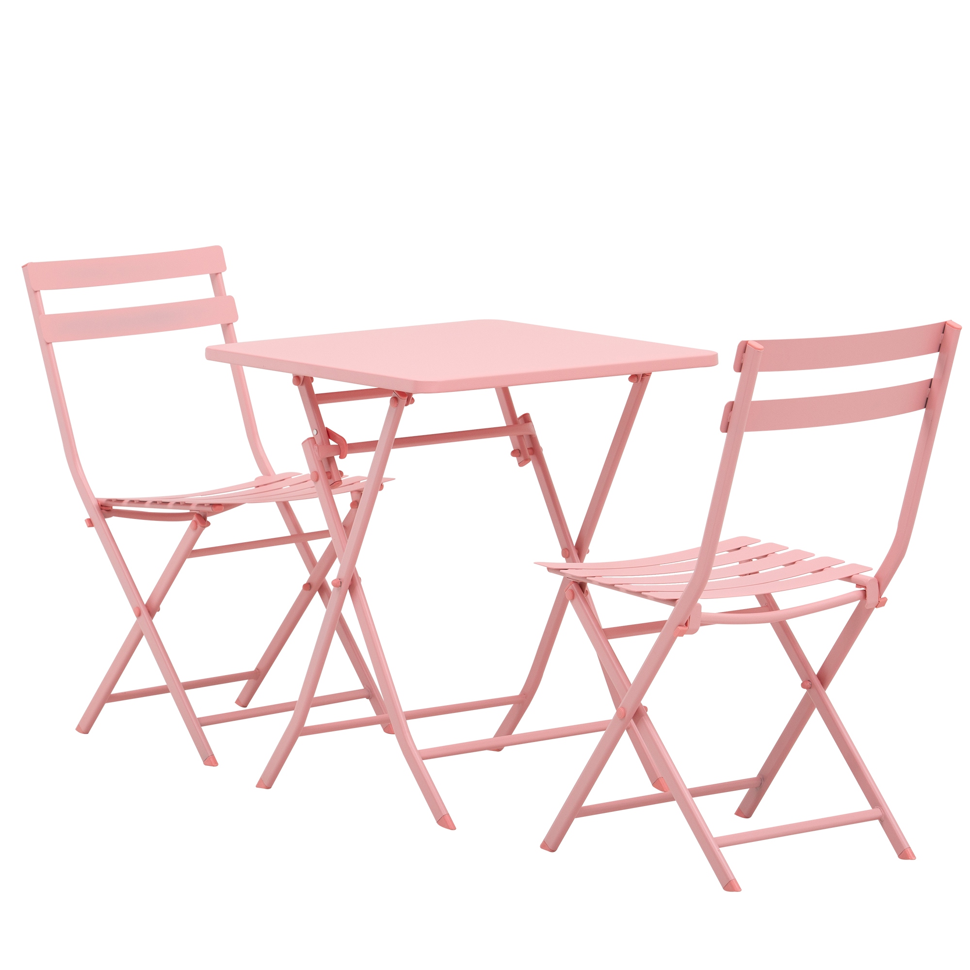 Outsunny Klappbares Bistro-Gartenmöbel-Set - quadratischer Tisch 60L x 60B günstig online kaufen